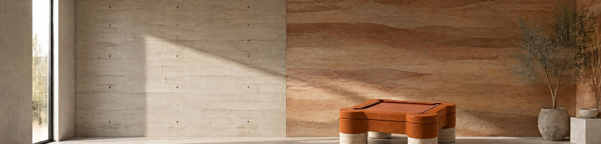 11 Ravens × Rubinacci Dining Chair in a modern games room with a stamped concrete wall