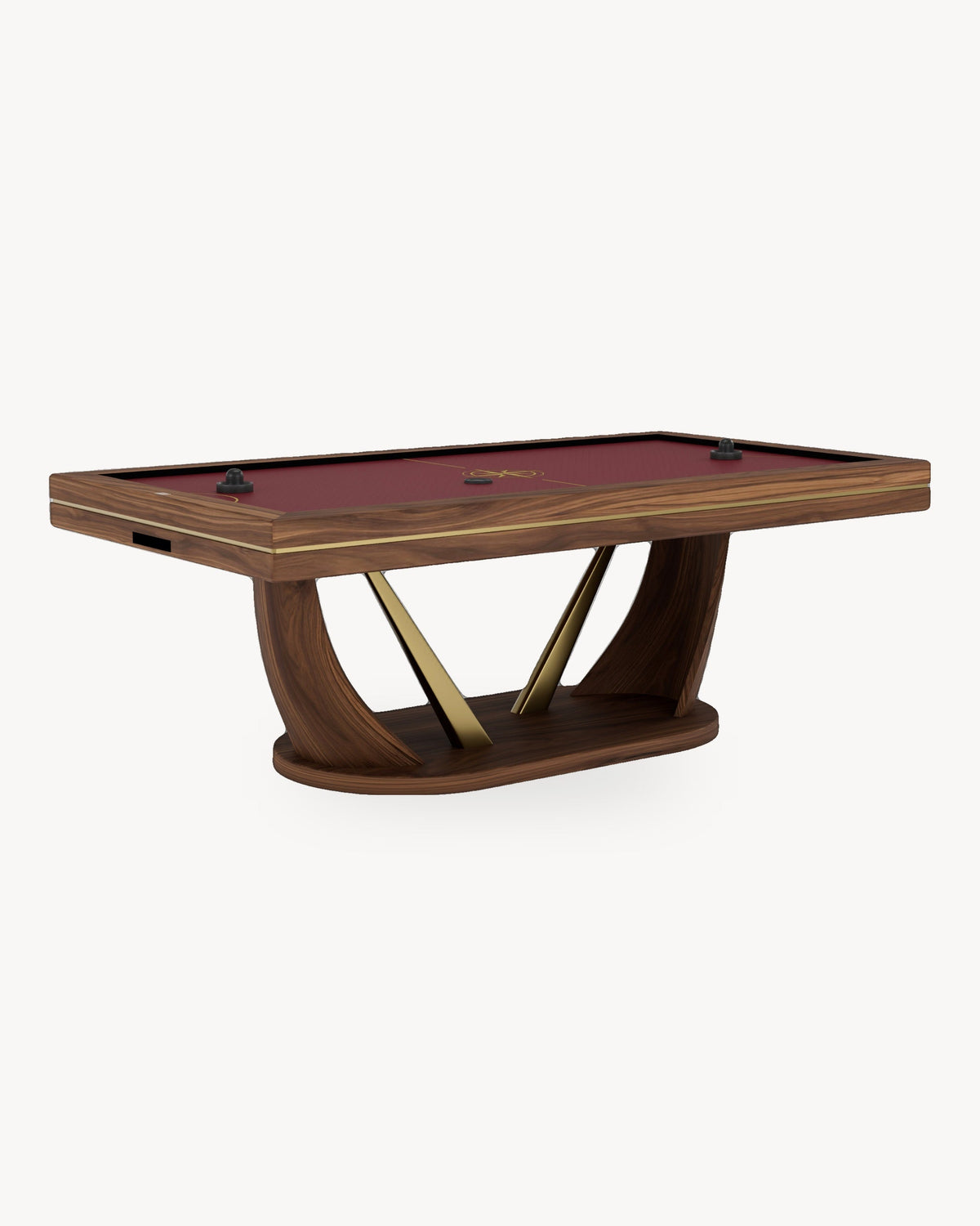 11 Ravens x Rubinacci Air Hockey Table in walnut with red playfield