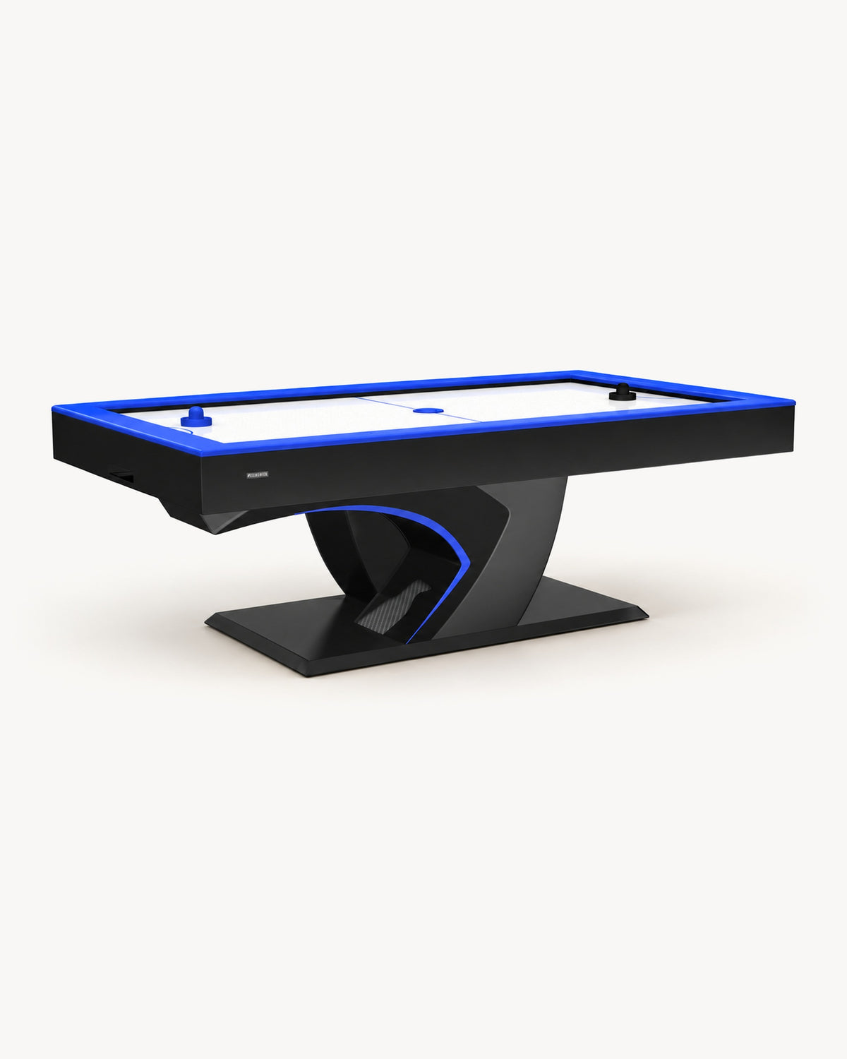 11 Ravens Force Air Hockey Table with blue playfield and dark pedestal base