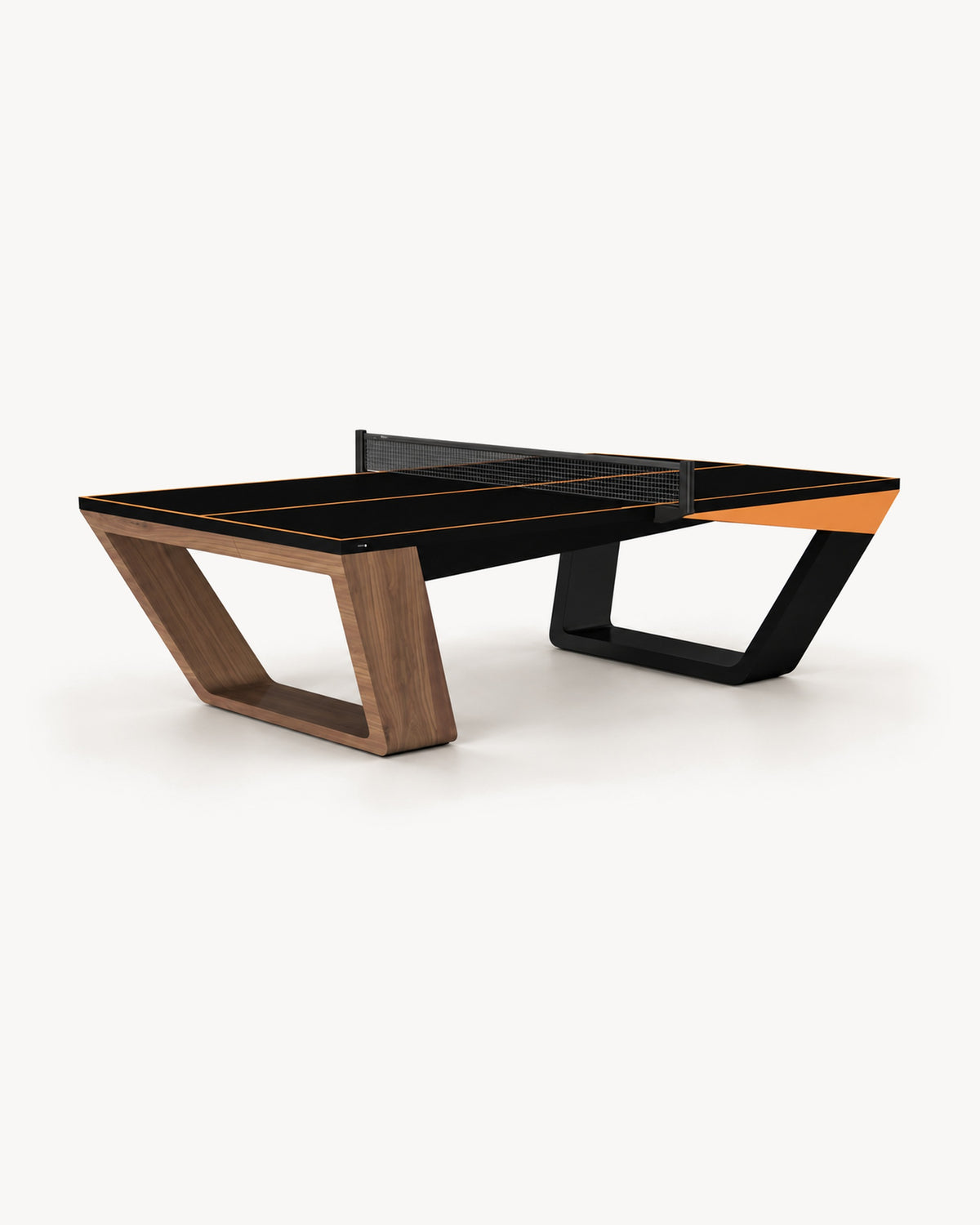 11 Ravens Avettore Ping Pong Table with dark playfield and angular wood base