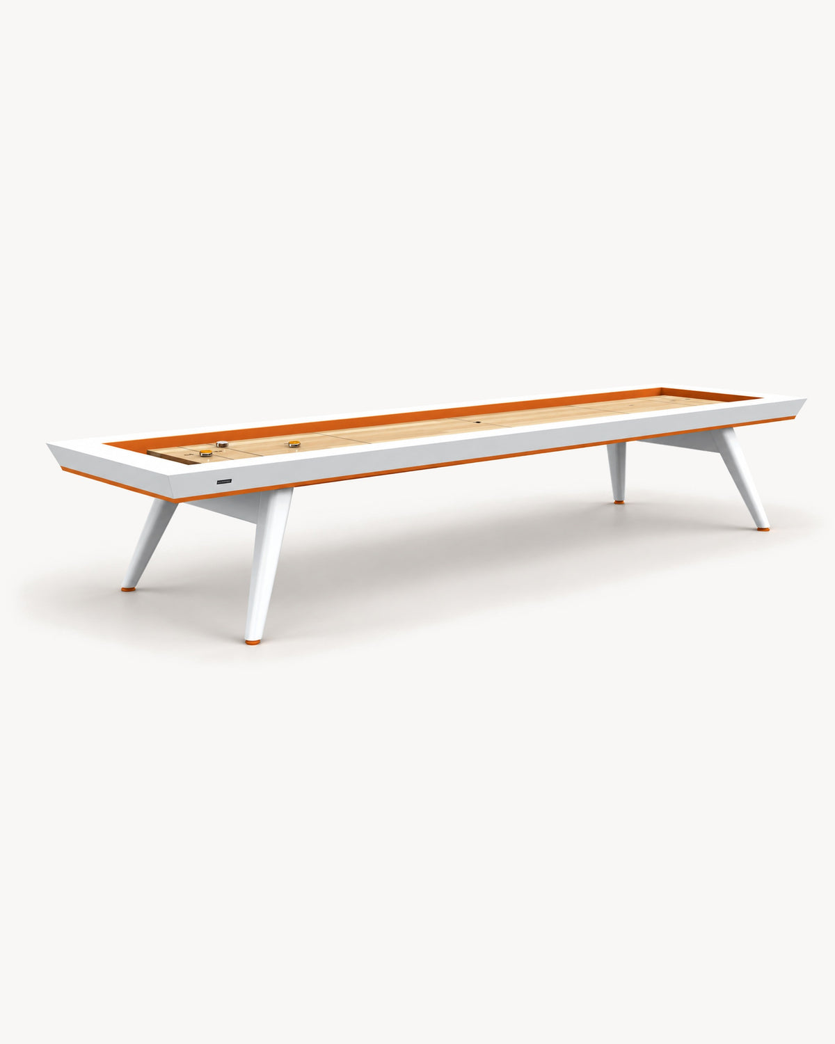 11 Ravens Hamptons Shuffleboard Table in light wood with white legs