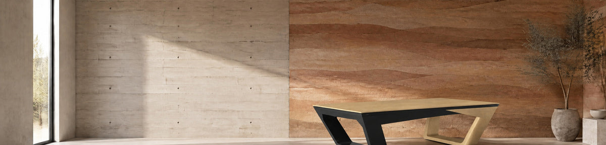 11 Ravens Avettore Convertible Pool Dining Ping Pong Table in a modern games room with a stamped concrete wall