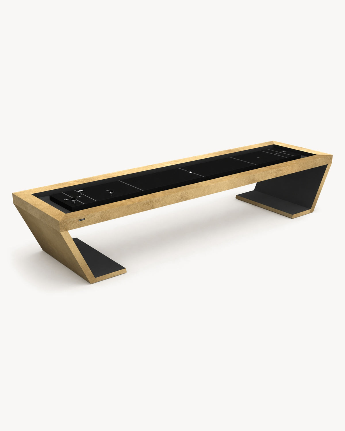 11 Ravens Cabaret Shuffleboard Table with wood body and black playfield